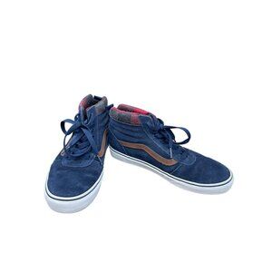 Vans Mens Blue Suede Canvas High-Top Sneakers size 9 SKU 9055